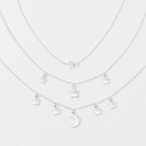 Starred Up Chain Anklet, Set of 3